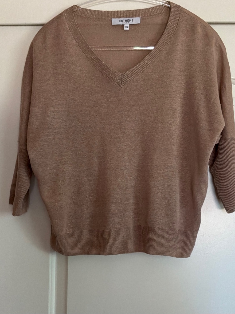 Theme Brown V-Neck Lightweight Women's Sweater